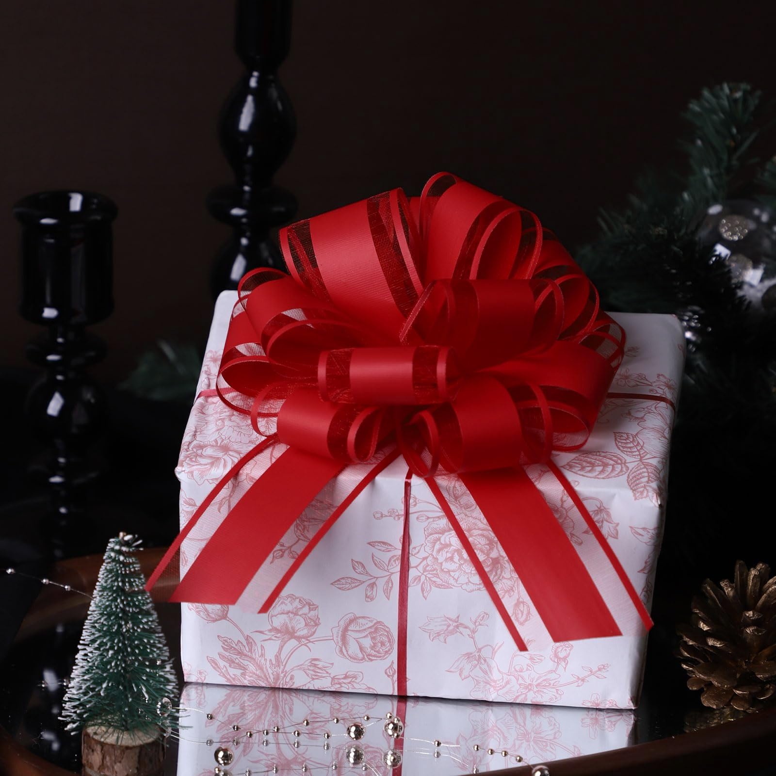 Noeuds Cadeau 15 cm Grands Décoratifs d'emballage Cadeau Rouge pour Mariage Anniversaire Noël