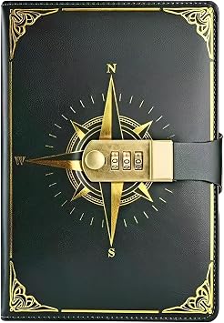 Diary With Lock, 1 Piece A5 Pu Leather Journal with Lock 200 Pages Password Notebook Vintage Daily Journal for Men and Women Personal Arrangement Journaling Work Record