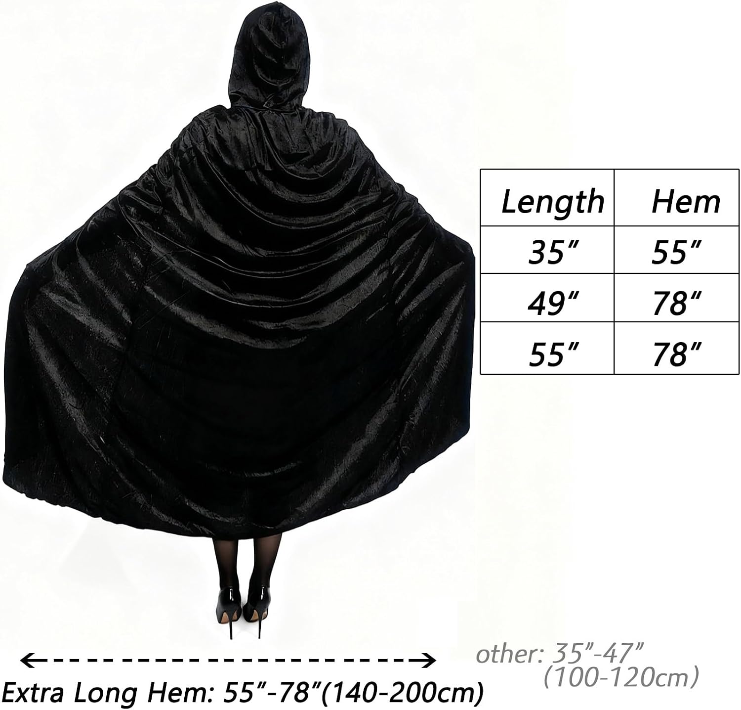 Gardeningwill Unisex Christmas Halloween Party Magic Velvet Hooded Cloak Robe Masquerade Cosplay Costume