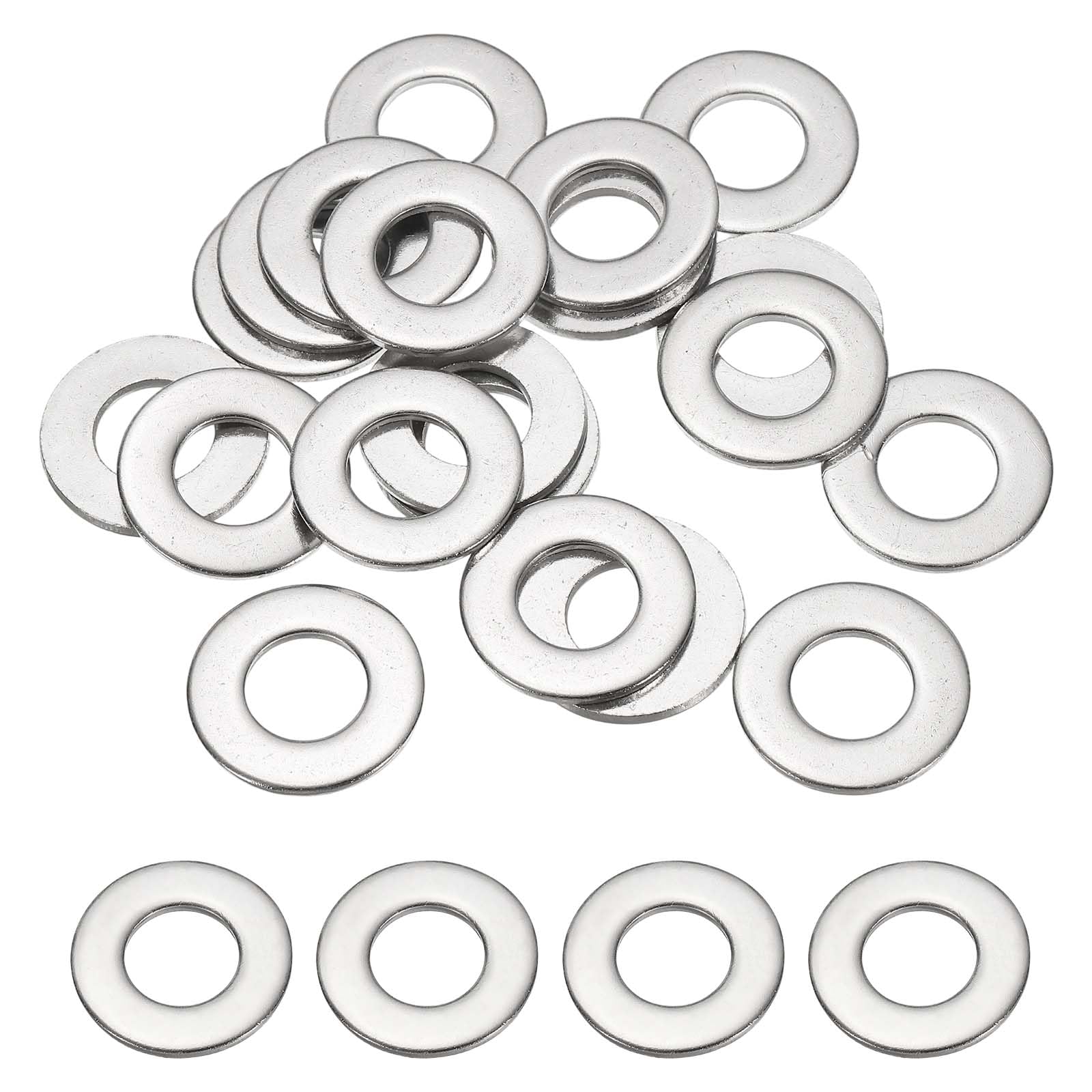 PATIKIL 1/2" ID x 1-1/9" OD Stainless Steel Flat Washers, 20 Pcs Round Metal Washer Small Spacer for Screws Bolts Nuts Assortment