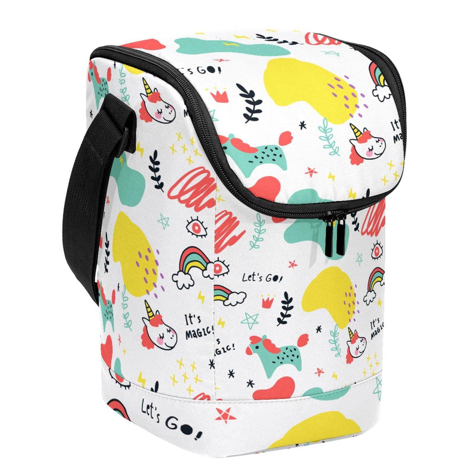 Bolsa de almuerzo escolar y de oficina con animales y correa para el hombro