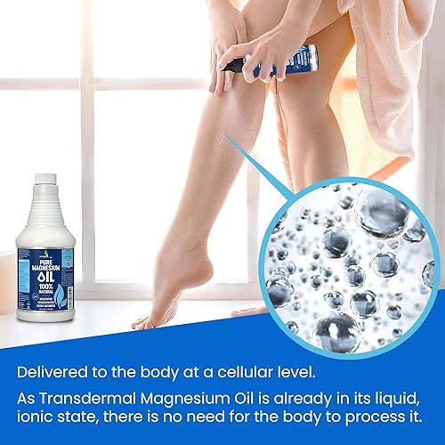 Miniatura 7 de Spray de aceite de magnesio puro de 32 onzas Spray tópico de magnesio para dormir extra fuerte Menos picazón Menos picazón Aceite 100% natural y