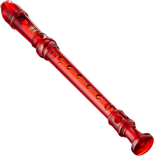 Yamaha Recorder  Soprano Recorder, Barokque Fingering, Translucent Red