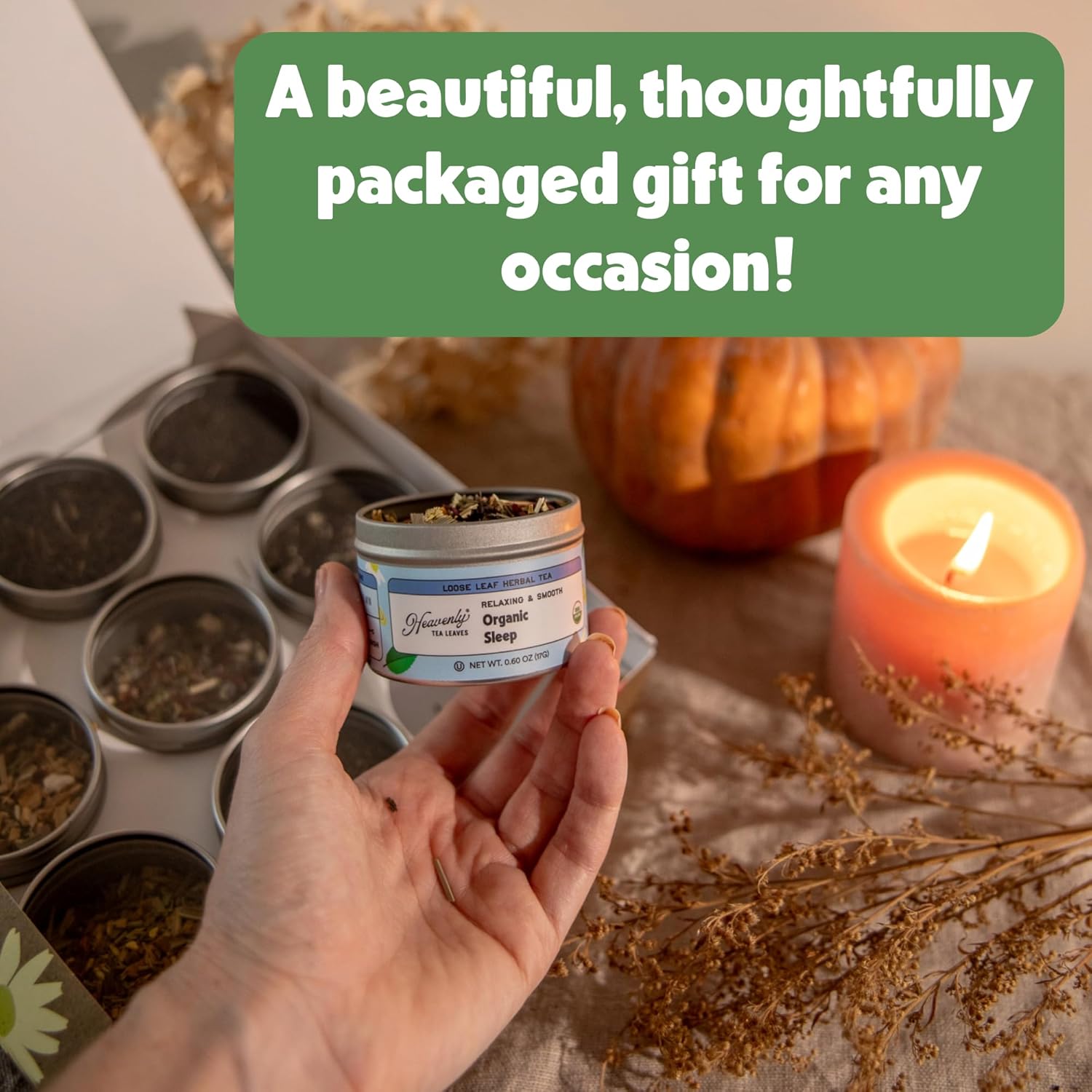 Heavenly Tea Leaves Organic 9 Flavor Variety Pack | Loose Leaf Tea Sampler (Approximately 90 Cups) | Premium Gift Set Assortment of Green, Herbal, Black & White Teas | Hot or Iced, High to No Caffeine | Sampler, Great Iced or Hot, High to No Caffeine - Image 3