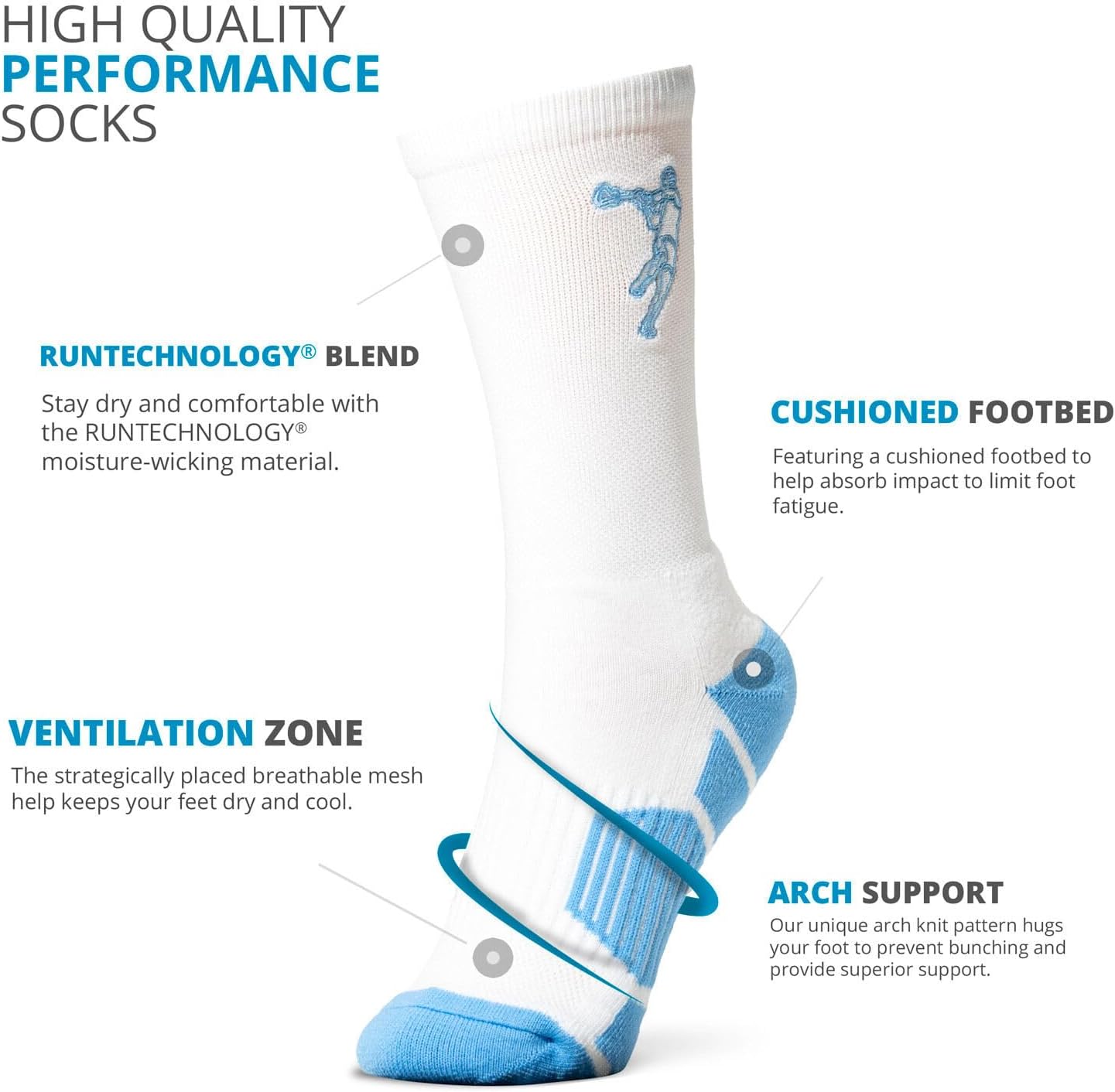 ChalkTalkSPORTS Lacrosse Athletic Mid-Calf Socks | Lax Designs | Youth & Adult Sizes - Image 4