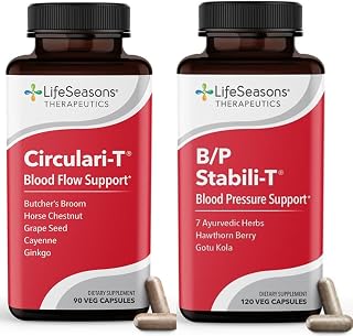LifeSeasons Circulari-T + B/P Stabili-T – Circulation & Blood Pressure Support Supplement Bundle – Promotes Healthy Blood Flow, Artery & Vein Health, Heart & Circulatory Function – Horse Chestnut, Gin