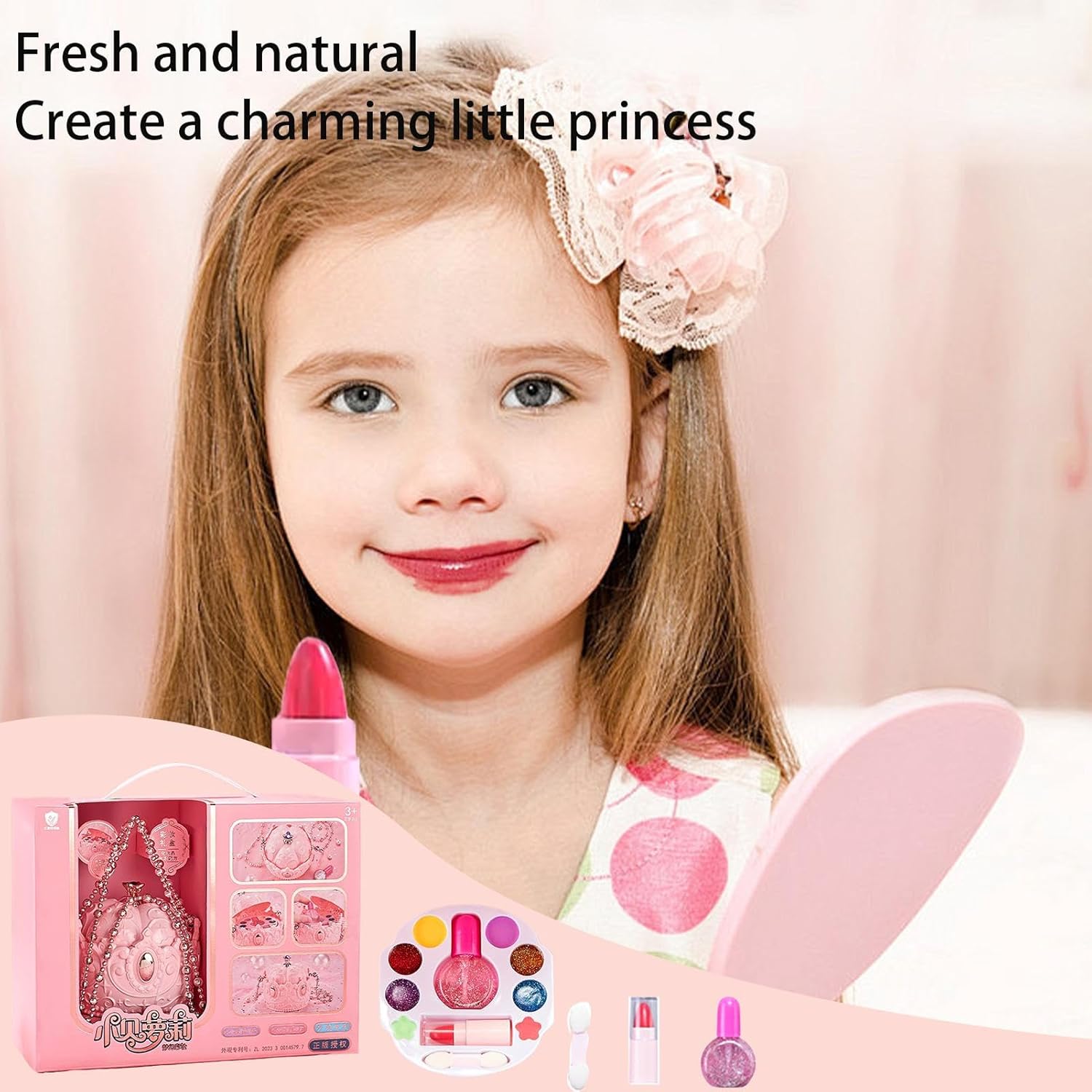 Makeup Sets - Princess Pink Carriage Shape Cosmetic Sets Makeup Kits, Toys Pretend Portable Beauty Set for Little Girls