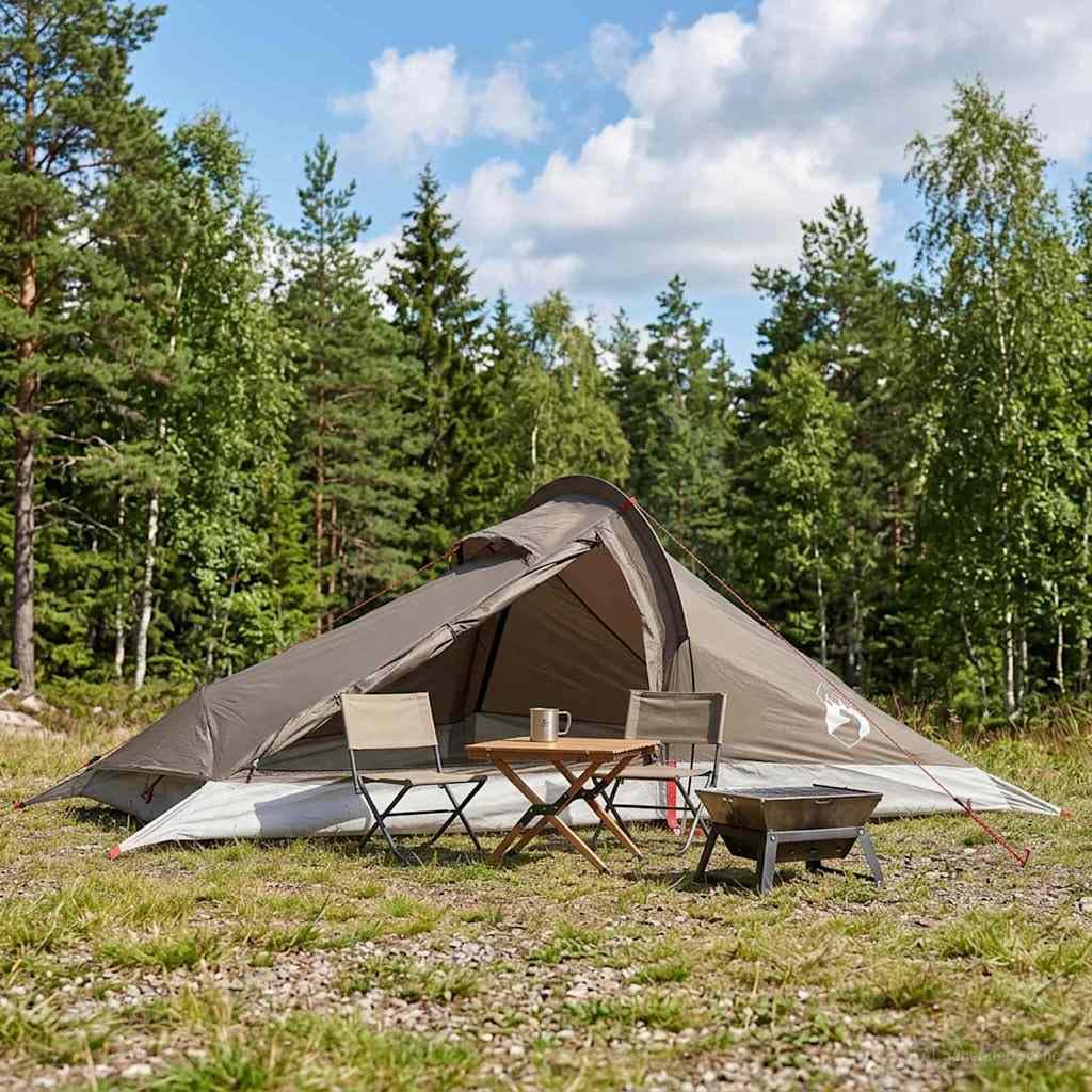 Trekkingzelt 4 Personen 185T Polyester Grün