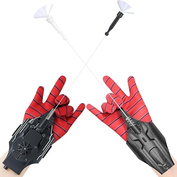 Spider Web Shooters Real 1.0 و2.0، Spider Silk Launcher للأطفال، سلسلة قاذفة ويب واقعية بطول 9.4 قدم، لعبة رماة سلسلة أدوات رائعة للعب أدوار الأبطال الخارقين...