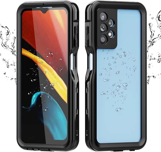 Samsung Galaxy A13 4G Waterproof Case with Built-in Screen Protector Dustproof Shockproof Heavy Duty Phone Case, Rugged Full Body Underwater Protective Cover for Samsung Galaxy A13 4G (Black)