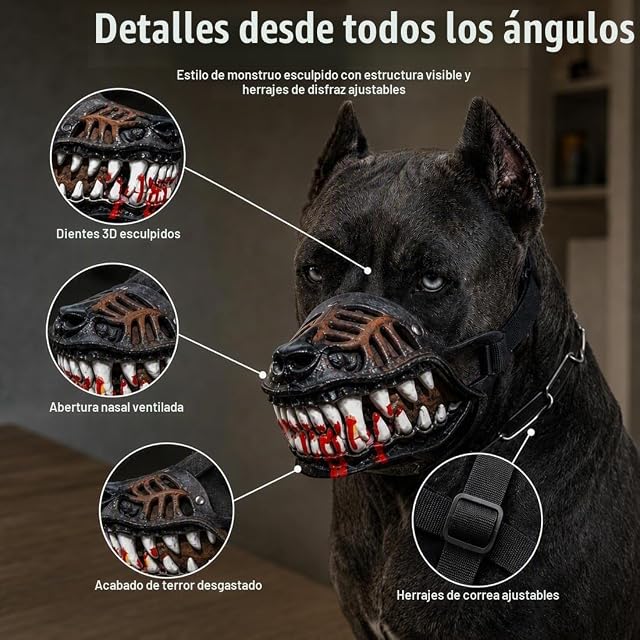 Foto 7 de 7 de Bozal para Perros con diseño de Dientes aterradores: bozal de Monstruo Aterrador