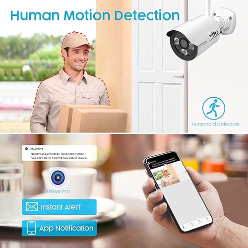 Miniatura 4 de JouSecu JouSecu - Sistema de cámara de seguridad inalámbrica de 8 canales, grabadora NVR de vigilancia CCTV de 3 MP con 4 cámaras WiFi HD de 3.0MP