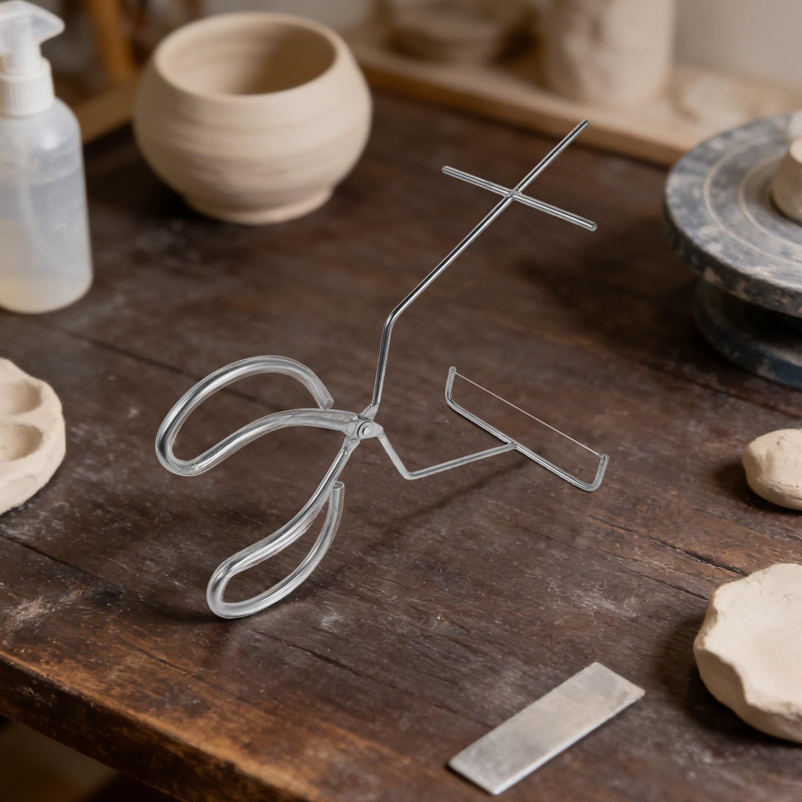 Glasurzange für Keramik aus Edelstahl, Ergonomisch, Silber