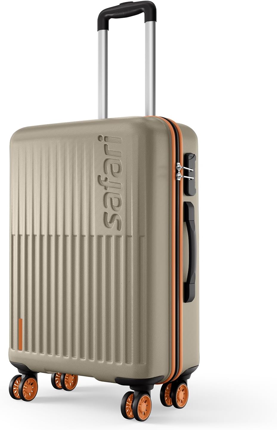 Safari Astra Neo 8 Wheels 66cm Medium Size Check-in Trolley Bag, Hard Case Polycarbonate, 360 Degree Wheeling Luggage for Men & Women, Travel Bag, Suitcase for Travel, Champagne