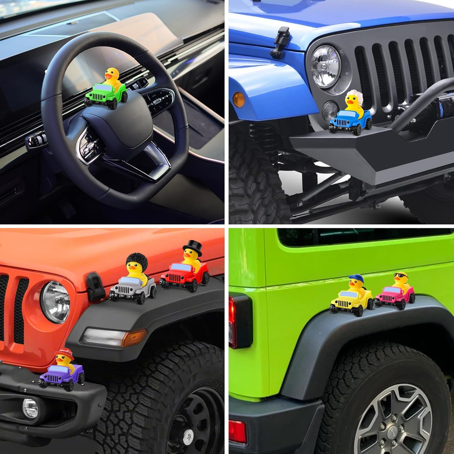 40 Pcs Rubber Ducks for Jeeps, 2.8 Inch Ducks for Jeeps, 20 Ducks Assortment with 20 Colors Cars, Collectible Vehicle Dashboard Decorations, Halloween Party Favor Gifts, Baby Bath Toys Birthday Gifts