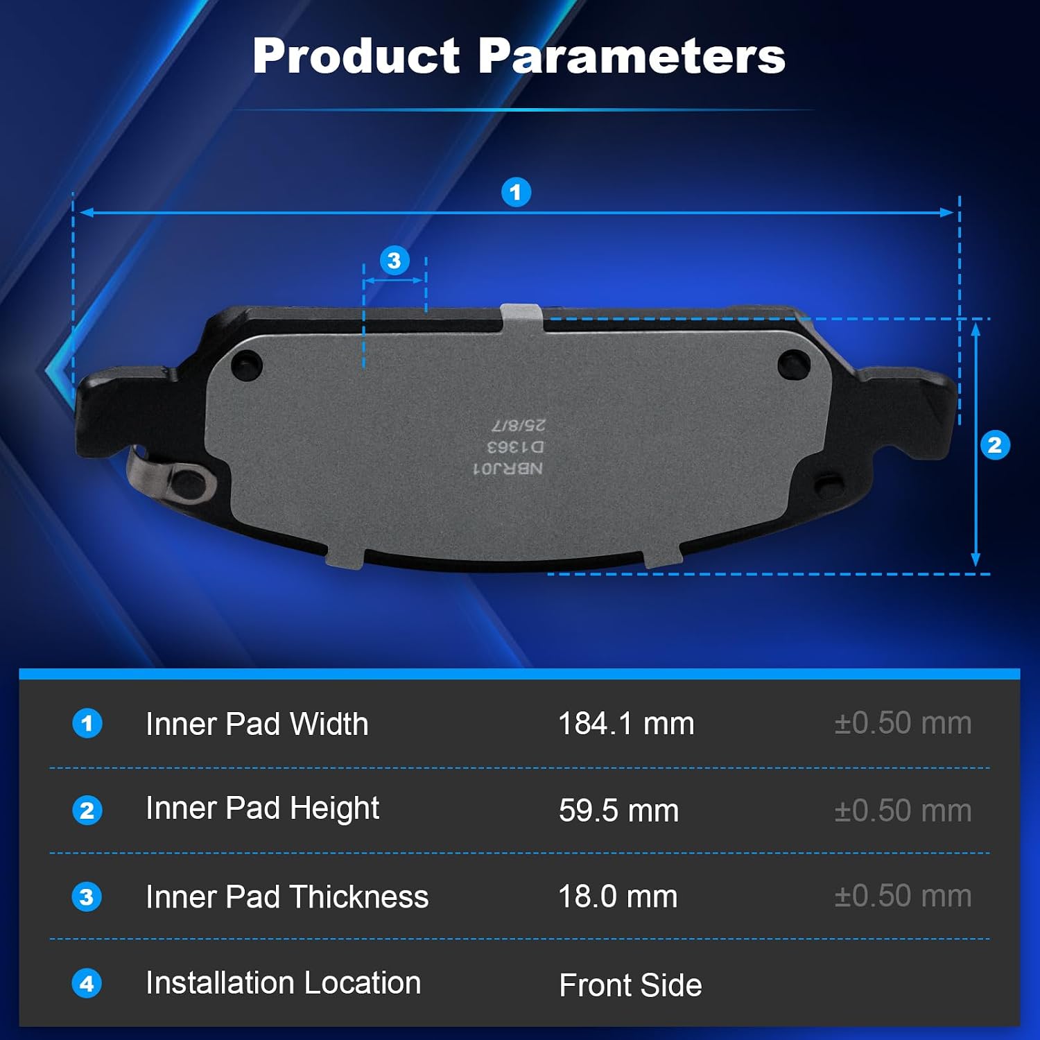 Front Ceramic Brake Pads for Chrysler 300 2005-2023 for Dodge Challenger 2009-2022 for Charger 2006-2023 for Magnum 2005 2006 2007 2008 Replace# D1056