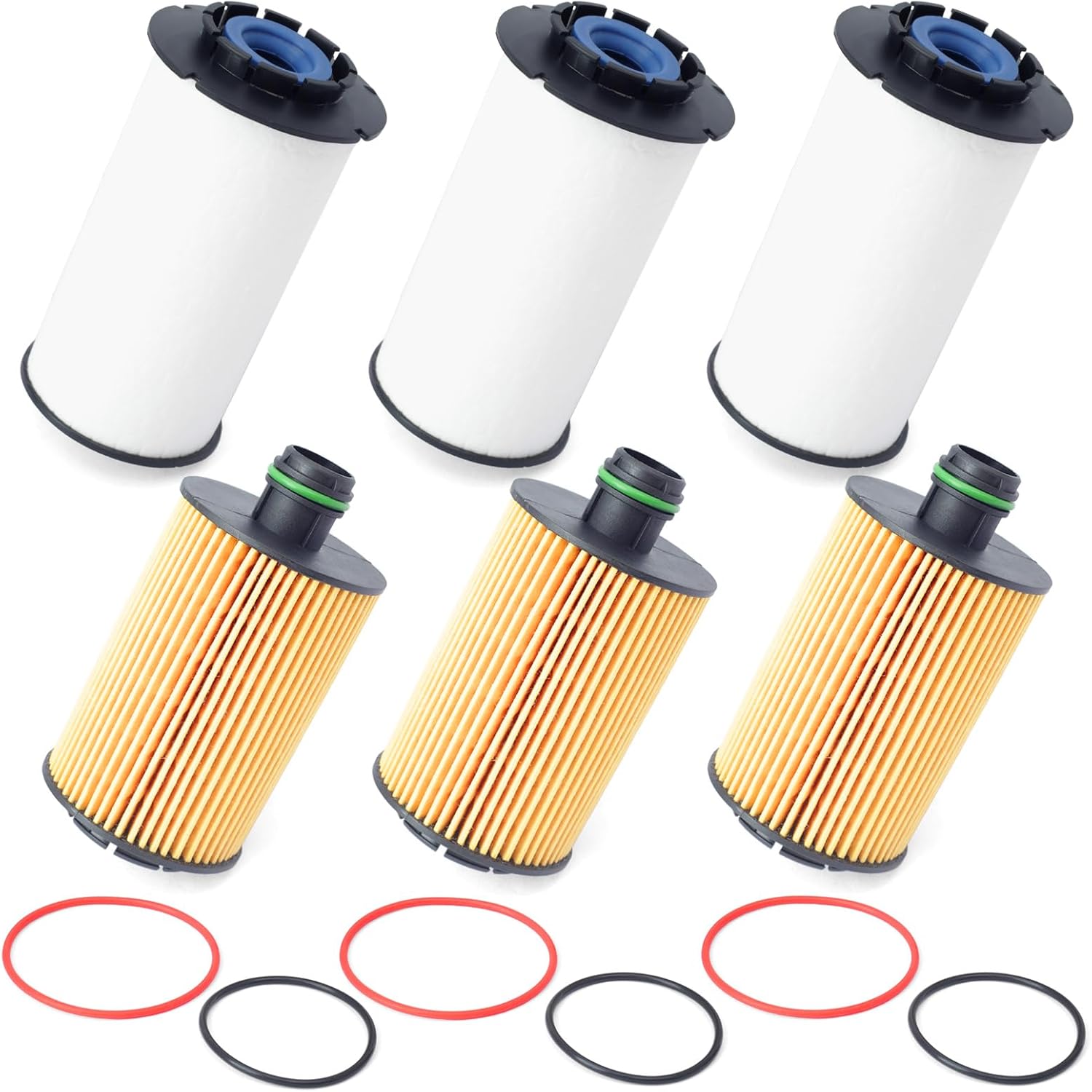 3 Pairs 68235275AA Fuel Filter and 68229402AA Oil Filters Compatible with Dodge Ram 1500 2014-2019 3.0L V6 EcoDiesel Parts Replace 68109834AA WF10245 CS11997 WL10060 CH11794