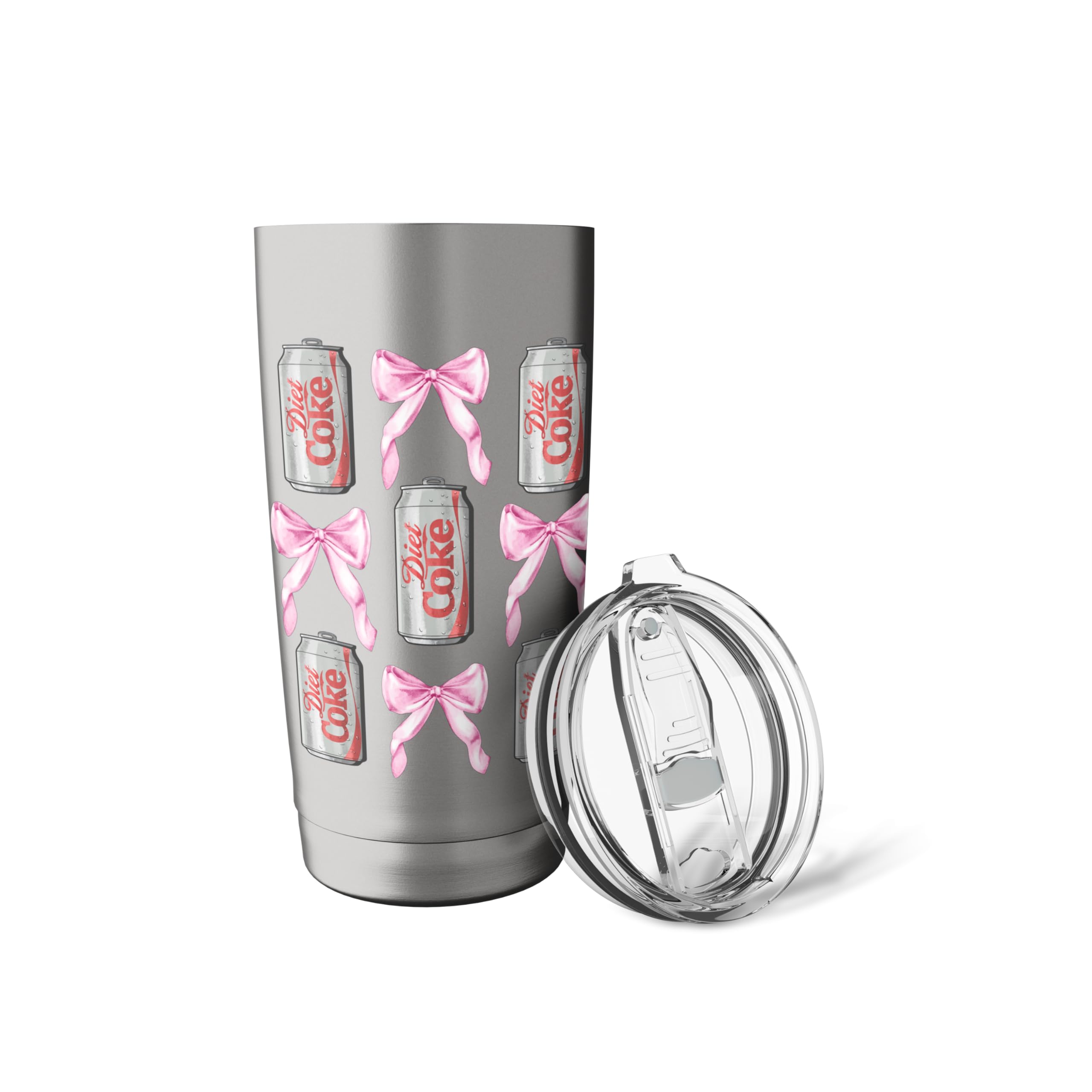 Coca-Cola Diet Coke & Pink Bows Collage Logo Vintage Stainless Steel Insulated Tumbler