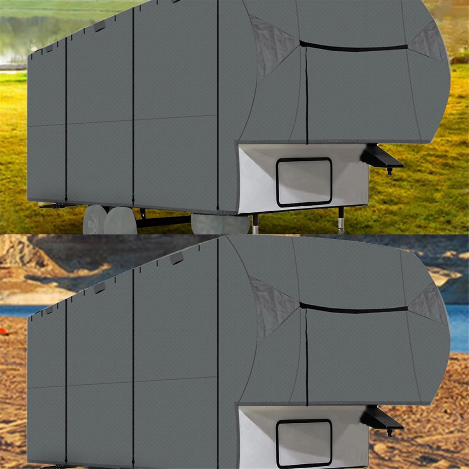 RV Cover Motorhome RV Outdoor Camper Cover Replacement for 26-29 Foot Four Layers of Non-Woven Fabric on The Top of 5th Wheel