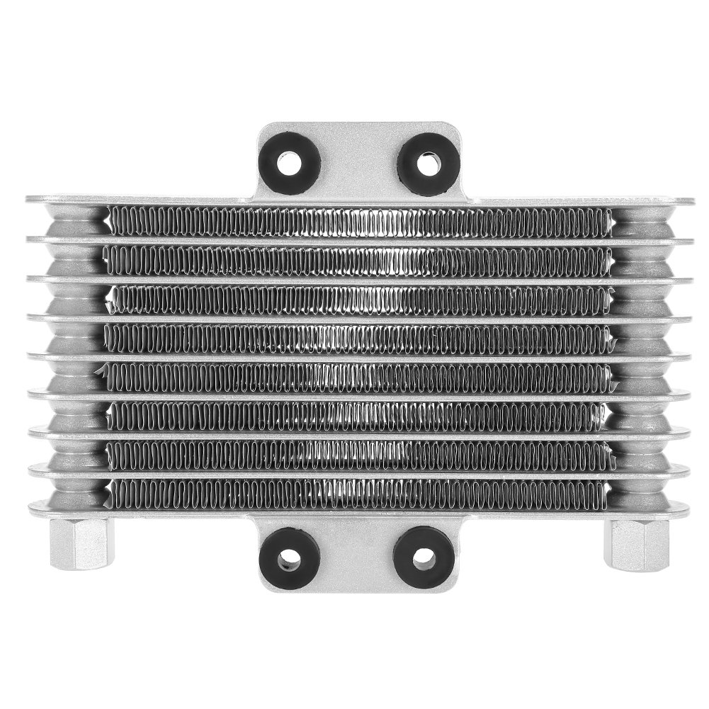 KIMISS Ölkühler, Aluminium 125ml Motorölkühler Kühler für Dirt Bike ATV(Silber)
