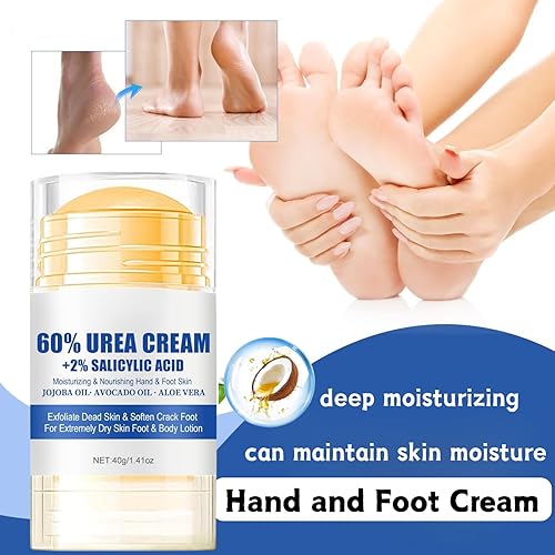 Miniatura 3 de 2 unidades de crema de urea al 60% y crema de pies de ácido salicílico al 2%, crema hidratante para pies, se puede utilizar para codos, rodillas y