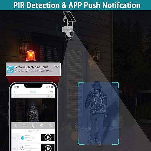 Miniatura 3 de Cámara de seguridad celular 4G LTE inalámbrica para exteriores, cámara de vigilancia con batería solar para seguridad del hogar, vista en vivo de