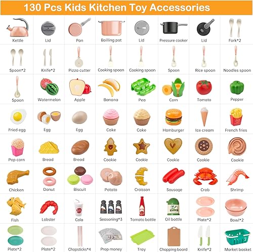Miniatura 2 de Juego de cocina y juego de comida de sushi, ollas de juego de cocina para niños pequeños, sartenes, utensilios de cocina, accesorios de juguetes de