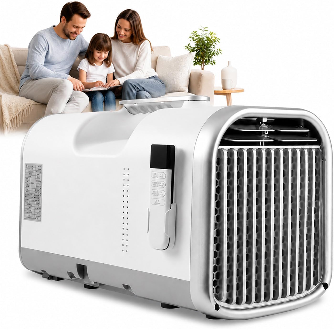 Condizionatore Portatile Senza Installazione Fissa 4400/5100 BTU | Compressore, sistema auto-evaporante, 4 modalità, pannello touch e timer 12 ore per casa, ufficio, camper e tenda(4400 BTU)