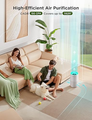 Miniatura 2 de GoveeLife Purificadores de aire para el hogar, purificador de aire inteligente para habitaciones grandes con aplicación y control Alexa, prefiltro