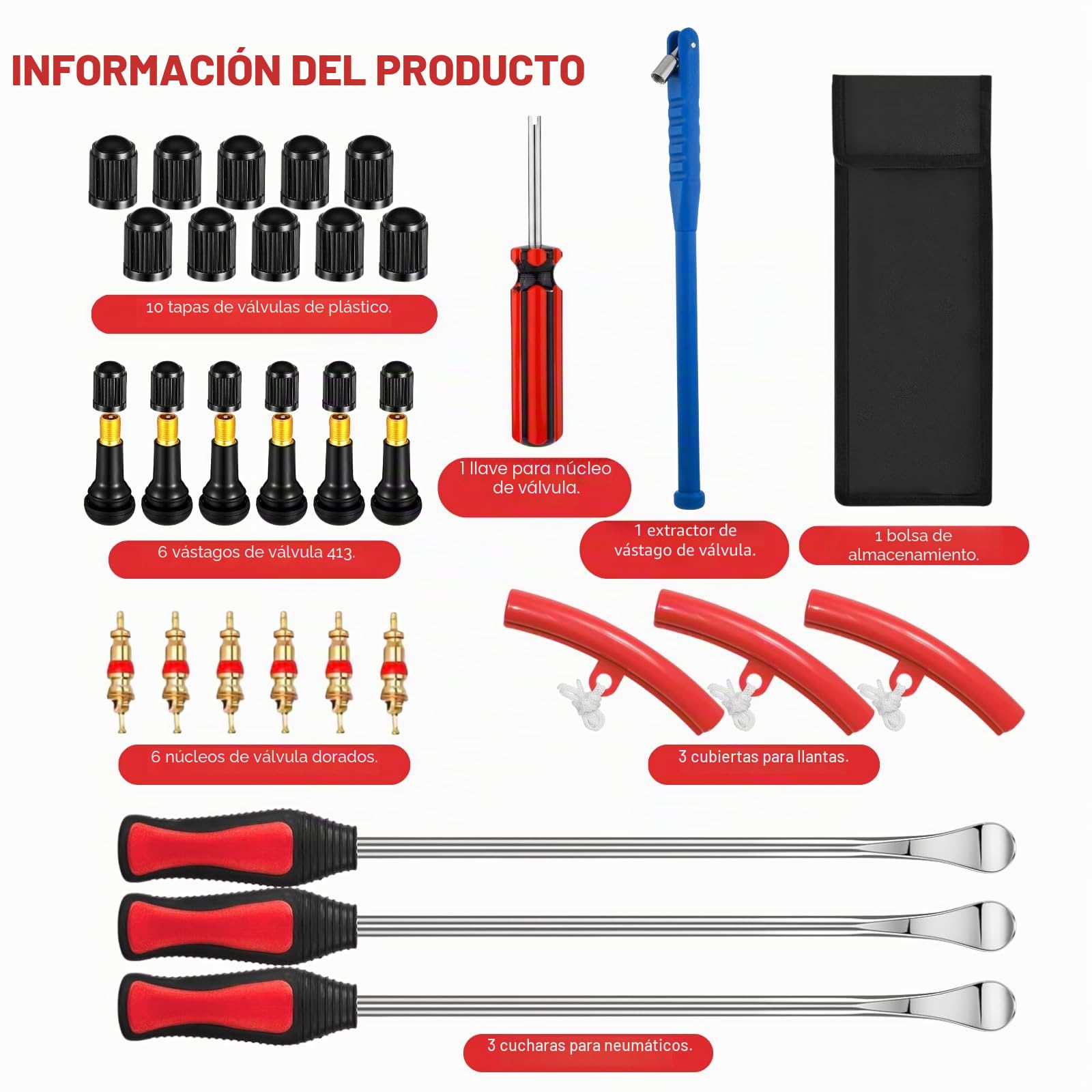 31 Piezas Desmontadora Neumáticos, Palanca Cambios Coche, Herramientas Moto, Antipinchazos Coche, Palanca Desmontadora Neumáticos, para Motocicletas, Bicicletas, Coches, Scooters