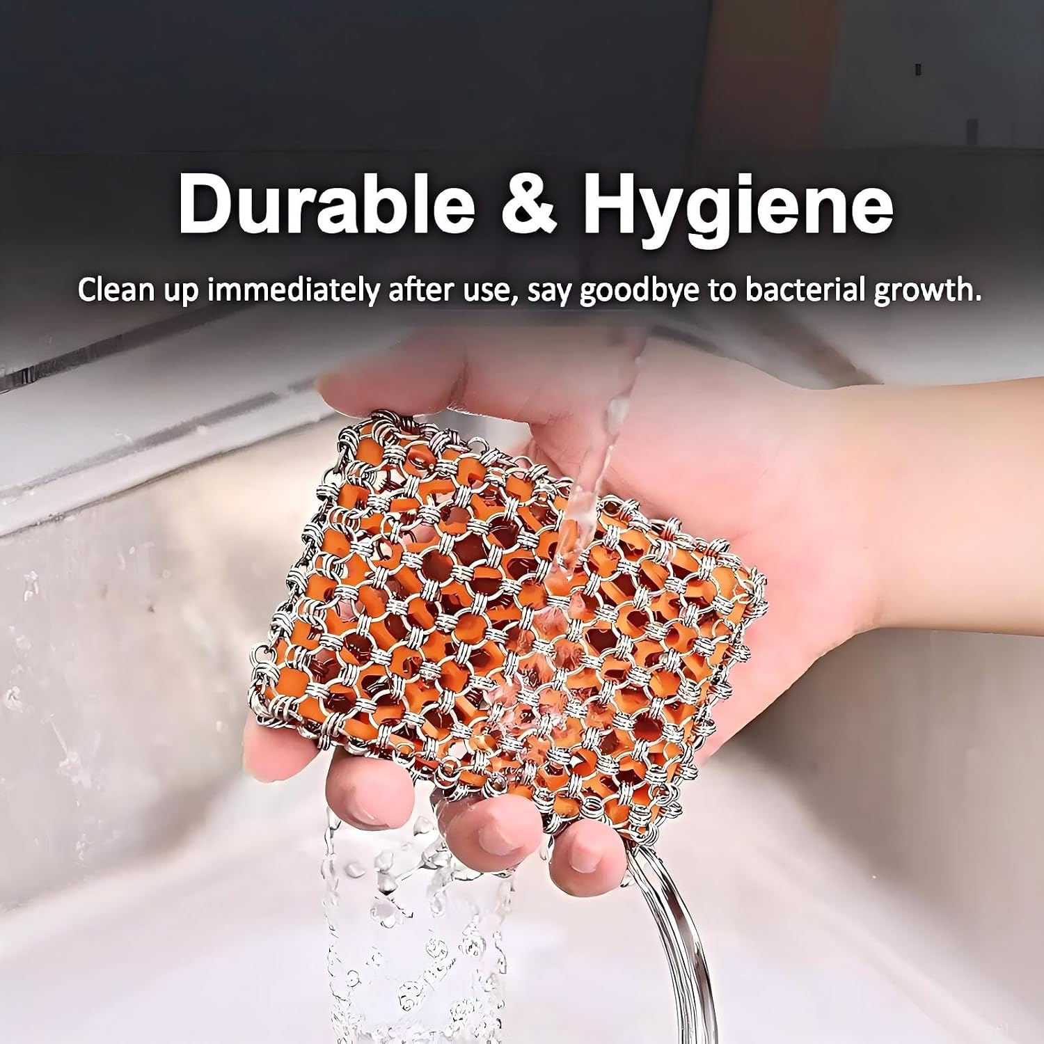 2026 Upgrade 316 Stainless Steel Pan Cleaner,4.5 Inch Triple-Ring Chain Mail Scrubber with Silicone Core, Cast Iron Pot Brush for Easier Removal of Stubborn Oil Stains & Food Residue–Black