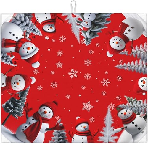 Miniatura 22 de Tapete de secado de platos de tortuga marina de dibujos animados para encimeras de 18 x 16 pulgadas, almohadilla escurridor de platos con lazo