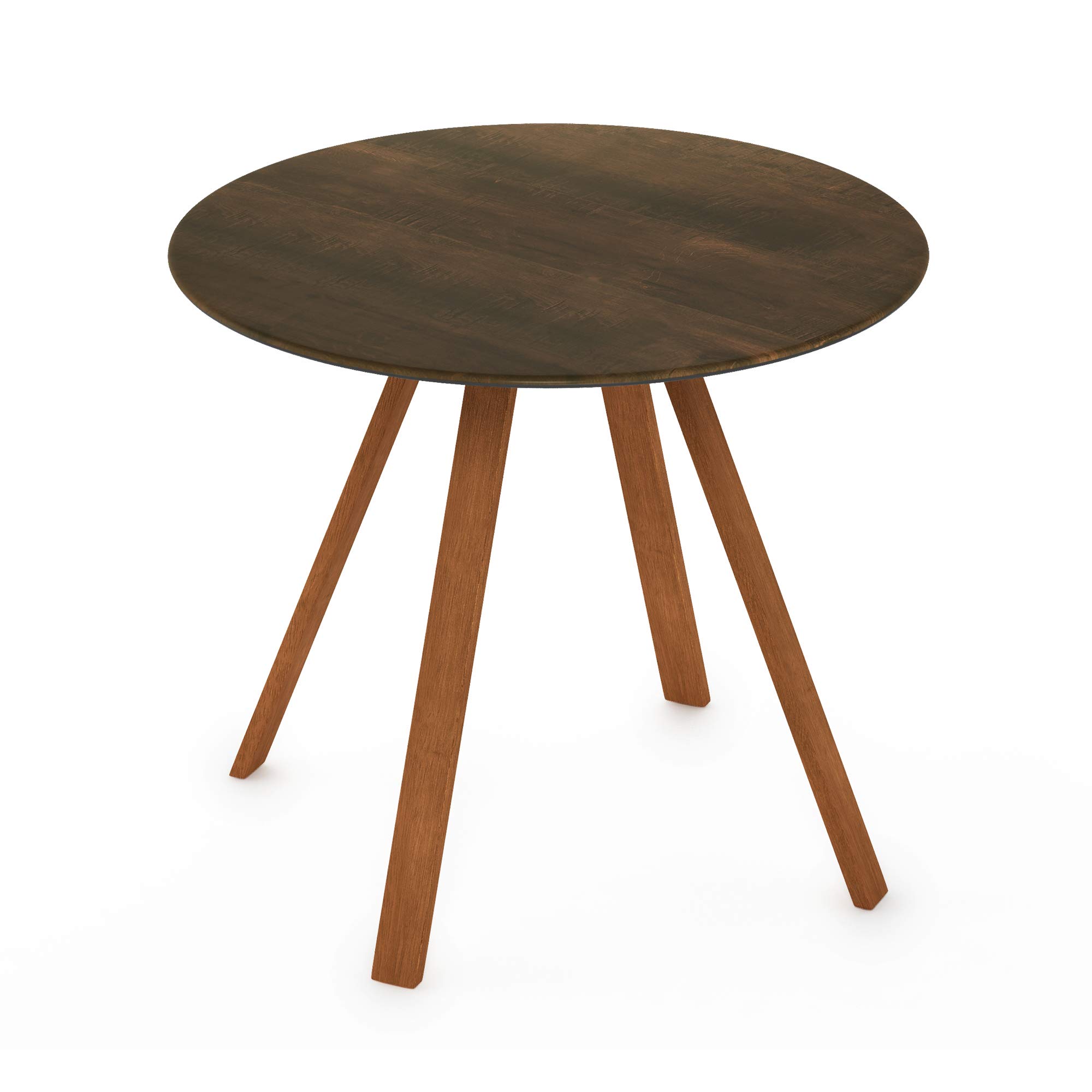 Table Ronde Furinno Redang d'extérieur à 4 Pieds Stables Finition Noyer