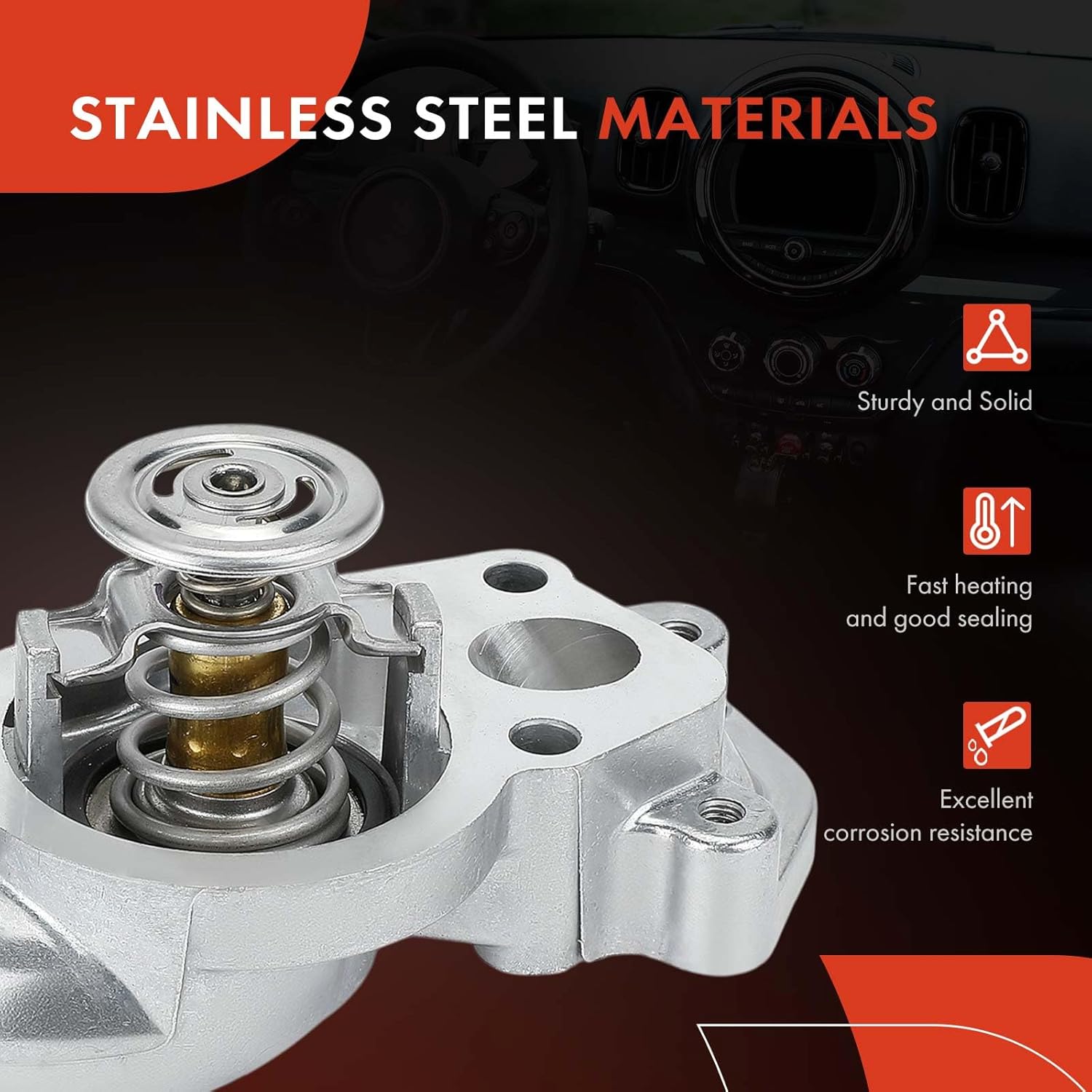 A-Premium Engine Coolant Thermostat Housing Assembly with Gasket Compatible with Buick LaCrosse 2005-2008, Allure 2005-2008, Rendezvous 2004-2006 & Suzuki XL-7 2007-2009, 3.6L