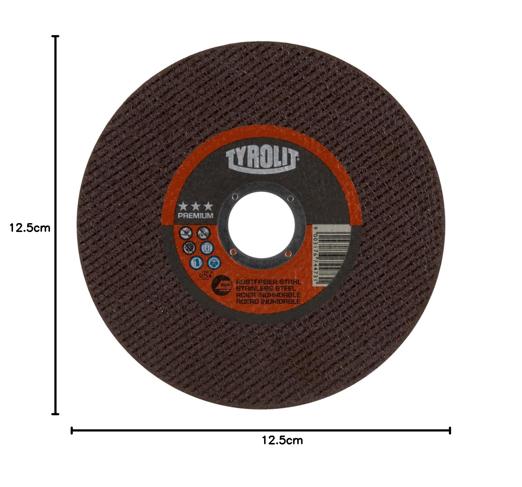 TYROLIT Premium Lot de 10 disques à tronçonner ultra fins pour acier inoxydable 125 x 1,0 x 22,23 mm