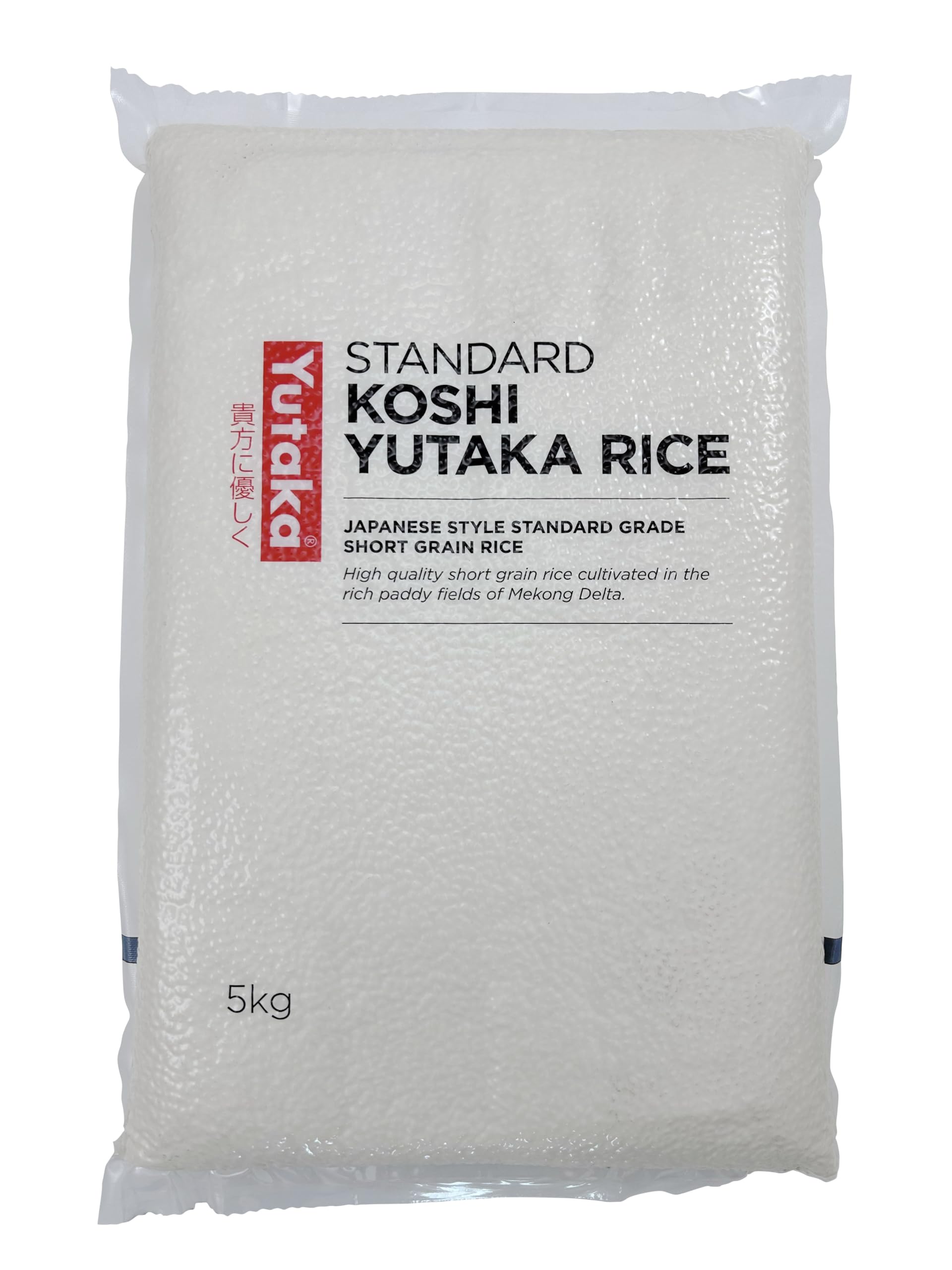 Yutaka - Standard Koshi Yutaka Rice, 5kg - Japanese-Style Short-Grain Rice - Soft, Slightly Sticky Texture - Ideal for Sushi, Donburi, Bento & Authentic Japanese Meals