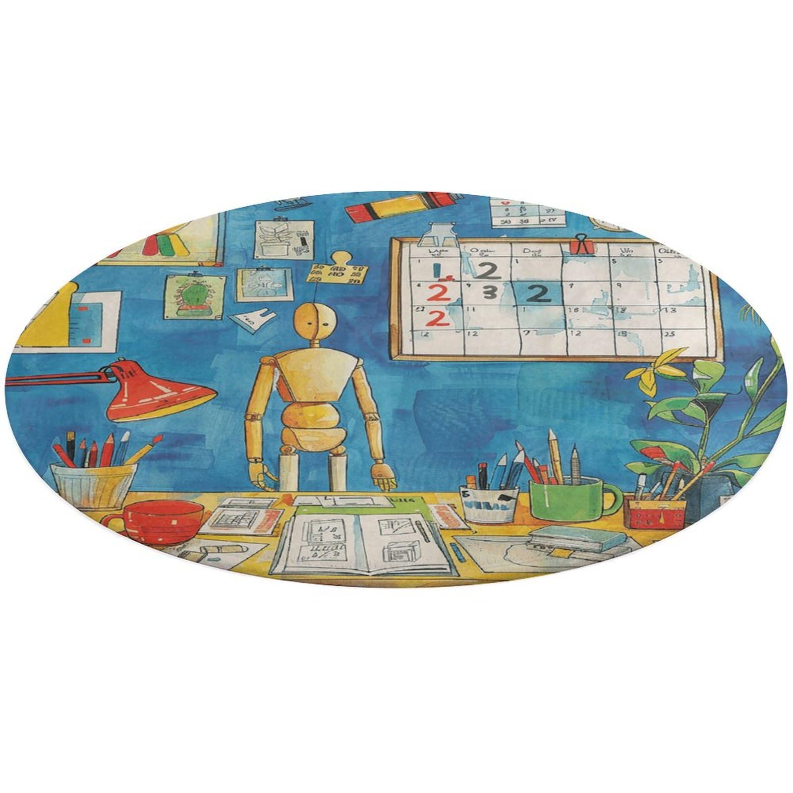 Tapis imprimé lavable polyvalent pour salle à manger et sol