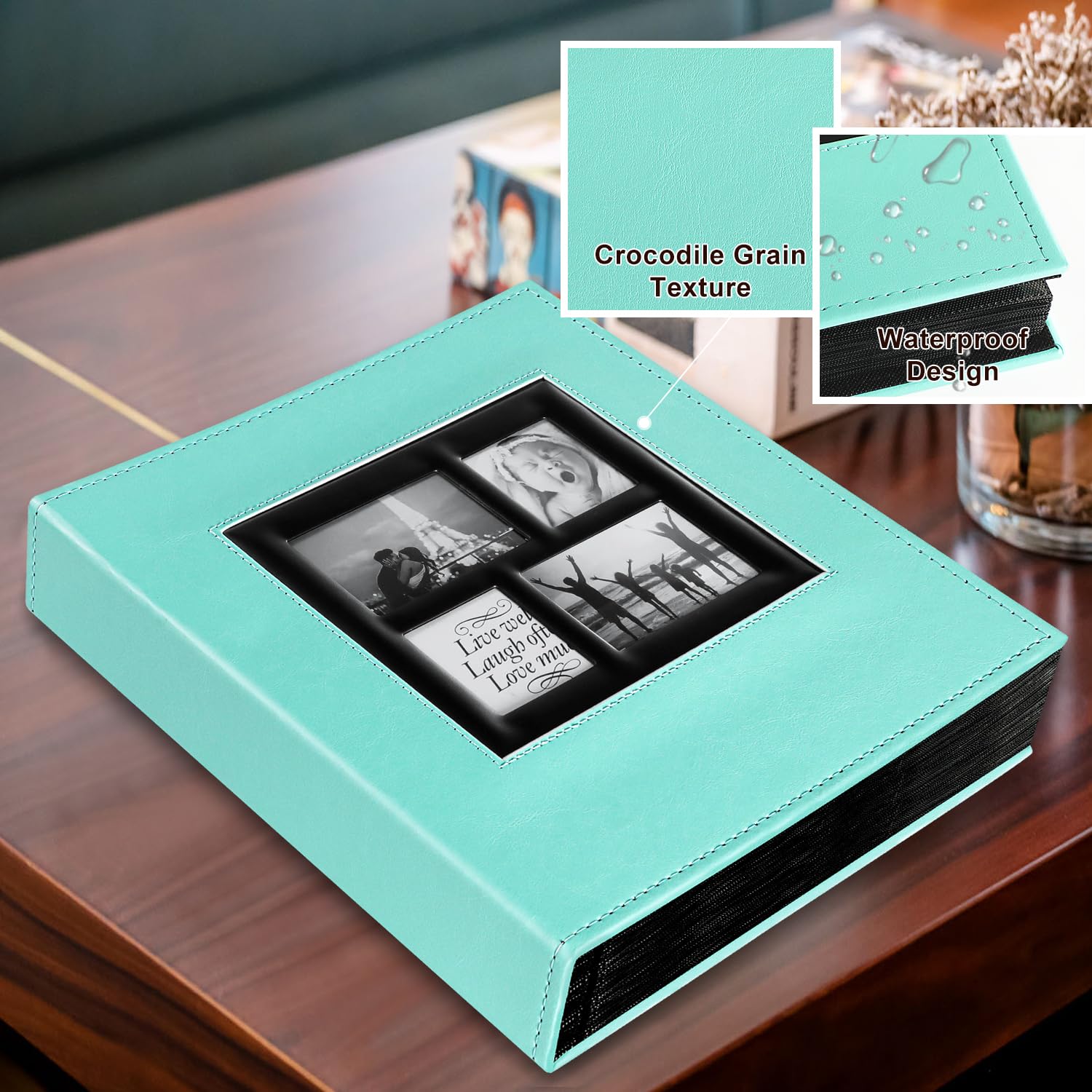 Ywlake Album Fotografico 10x15 600 Tasche, Cuoio Album Foto Portafoto Verticale Orizzontali Tascabile Tasca Teal