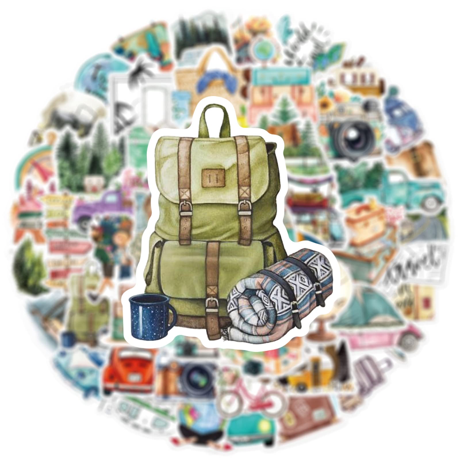 50PCS Outdoor Stickers for Adults Kids Teens,Outdoor Travel Graffiti Waterproof Decals for Water Bottles Journal Scrapbook Luggage Notebooks Bike Laptop Dairy Skateboard Helmet Guitar Phone - Image 4