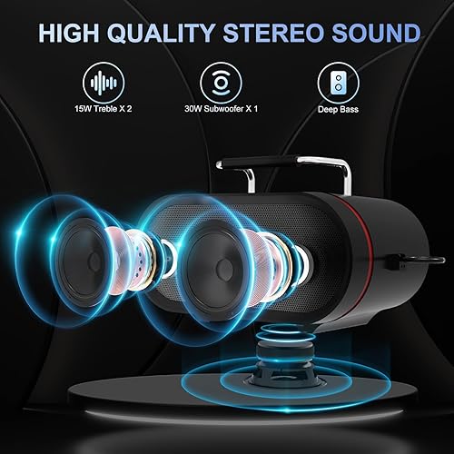 Miniatura 3 de Altavoz portable del karaoke de Bluetooth con 2 micrófonos sin hilos, audio al aire libre elegante de RHM HD y partido casero realzado del altavoz