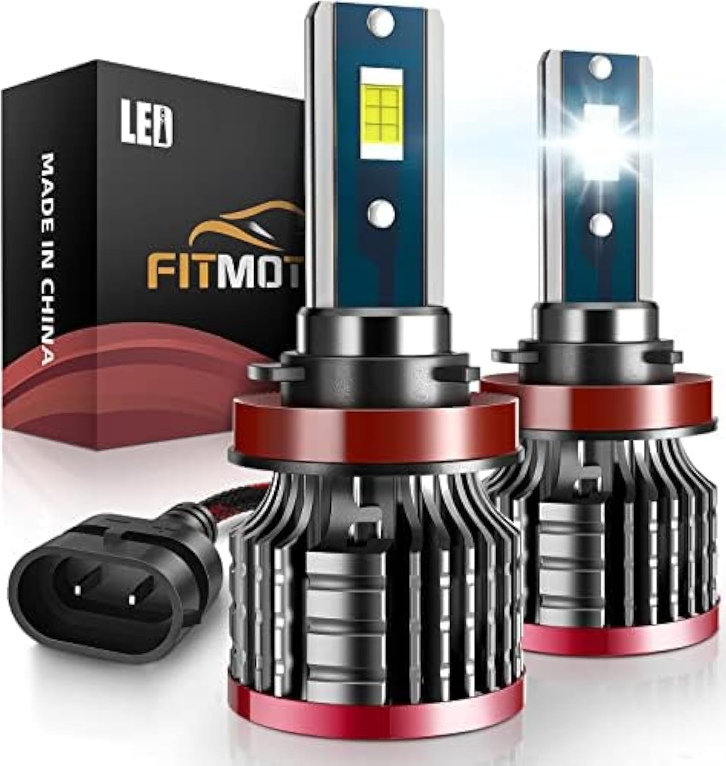 H11/H8/H9 Bulbs,80W 16000 Lumens Bright,6500K Cool White Fog Light Halogen Replacement IP68 Waterproof, Pack of 2