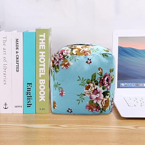 Vista 76 de Tope de puerta decorativo con peso, tope de puerta de tela con asa, cubo cuadrado resistente, protectores de pared para el hogar, oficina, A