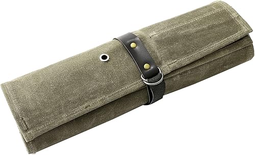 Miniatura 8 de Bolsa enrollable para cuchillos de chef, 9 bolsillos, funda de lona para cuchillos, cartera para cuchillos, protectores para cuchillos de chef,