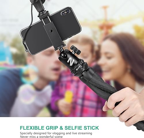 Miniatura 5 de Zeadio Kits de trípode de cámara flexible, con soporte de cabeza de bola de metal para cámara, videocámara, cámaras de acción y todos los teléfonos