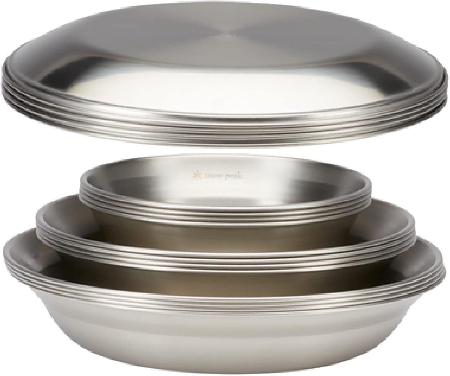 Snow Peak Large Tableware Family Set, Dishes, Plates, Medium and Large Bowls, 16 Piece Set