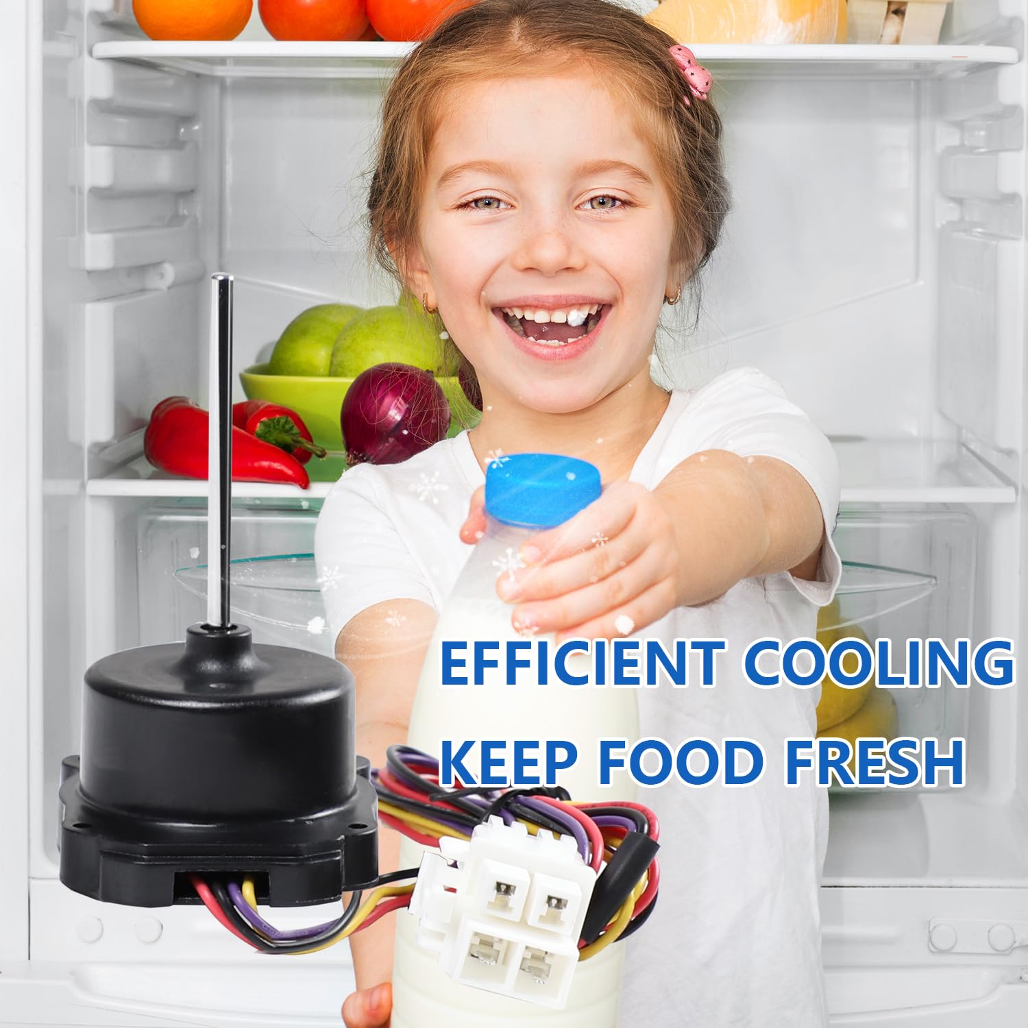 EAU65058511 Refrigerator Condenser Fan Motor Replacement for LG Freezer Refrigerator Compressor Cooling Fan Motor MOD.RFD3410A111A DC 12V 1A