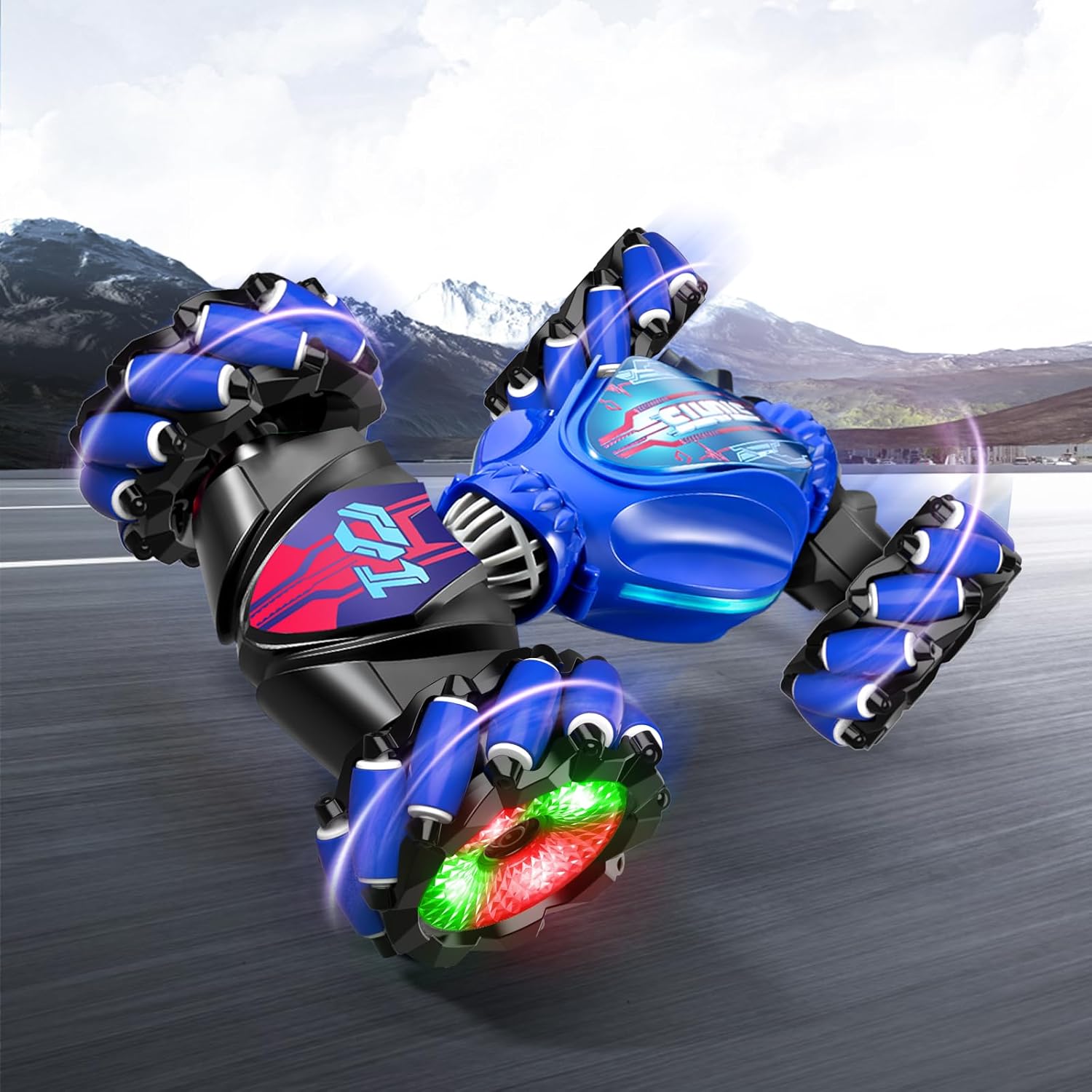 360° Rotating 4WD Remote Control Car, Gesture Sensing RC Stunt Car, 2.4G Controller and Adjustable Light & Music, Birthday Christmas Toy Gift for Boys Kids Age 6+