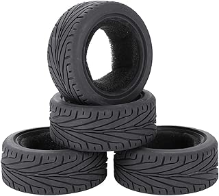 1/10 RC On-Road Car Tyres, LAFEINA 65mm Rubber RC Tire for 1/10 Traxxas HSP Tamiya HPI Kyosho RC On Road Run-flating Car Parts - coolthings.us