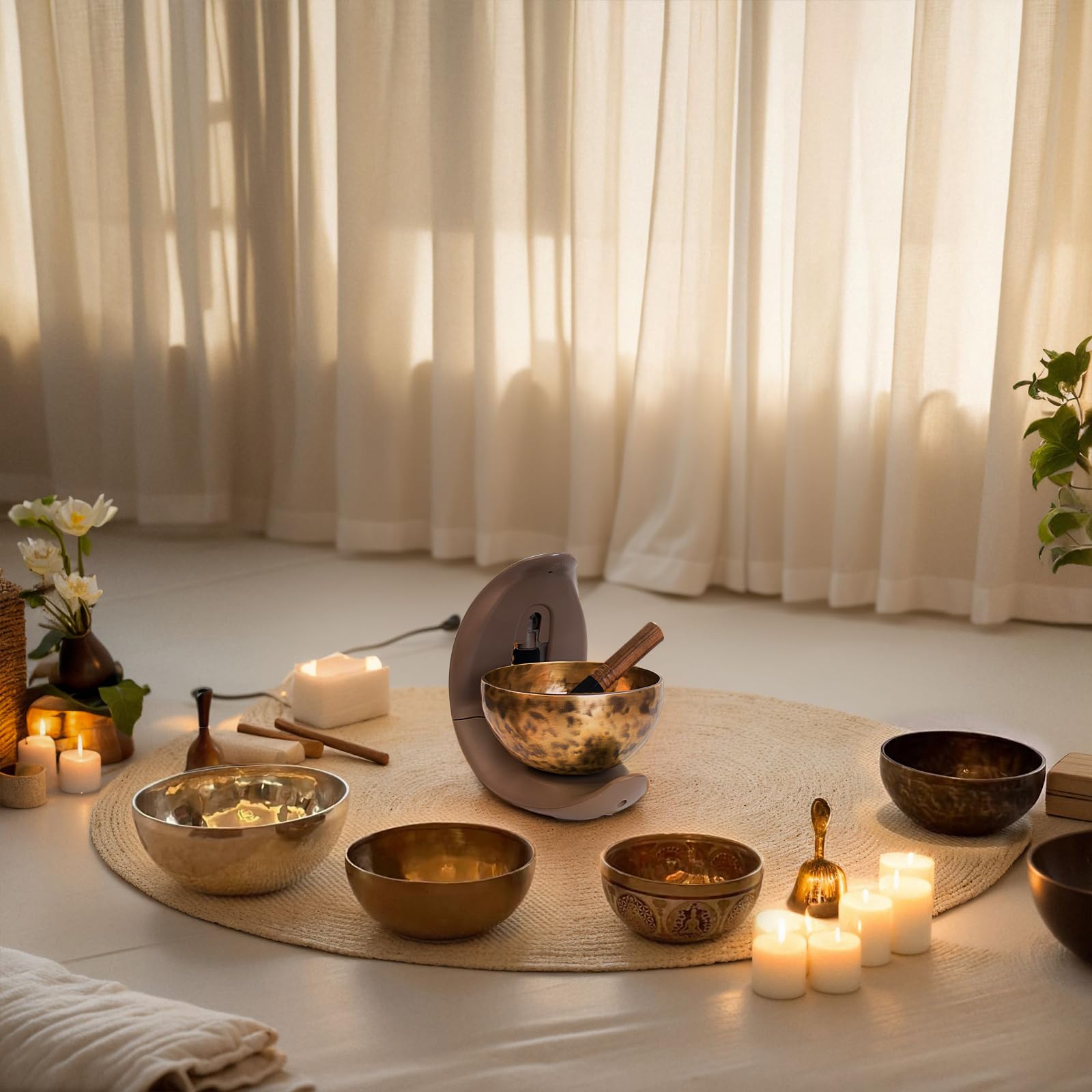 Large Tibetan Singing Bowl Set Master Healing Grade For Sound Bath  Chakra Metal