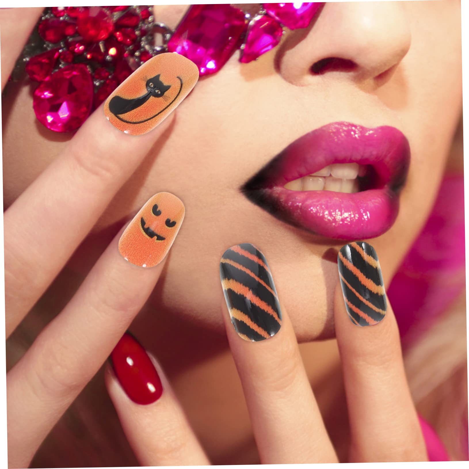 FRCOLOR 288 Piezas Pieza De Uñas Bolsas De Fiesta De Halloween Uñas Acrílicas Falsas Presione En Las Puntas De Las Uñas Decoración De Uñas Falsas Uña Falsa Clavo Niño Acrílico Artificial